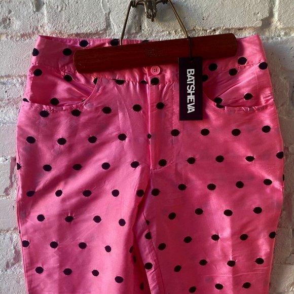 NEW WITH TAGS~ BATSHEVA TAFFETA POLKA DOT PANTS ~ SIZE 0 - Picture 1 of 8